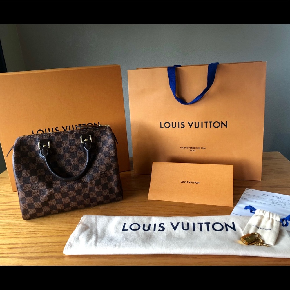 Authentic Louis Vuitton Speedy 25 Damier Ebene
